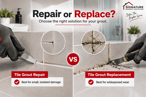 Tile Grout Replacement Melbourne vs Grout Repair